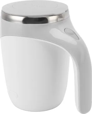 Produktbild von Automatische magnetische Rühr-Kaffeetasse, batteriebetrieben, selbstrührende Tasse, elektrische Rühr-Tasse mit Edelstahlauskleidung, weiß