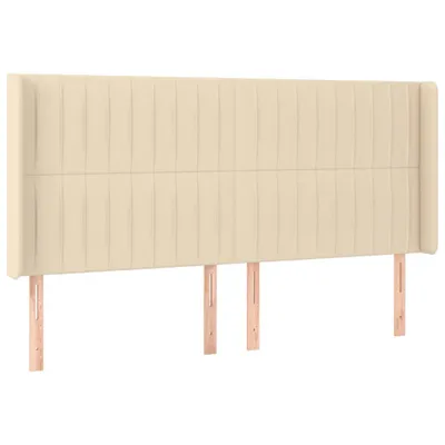 Obrázek produktu pro vidaXL Čelo postele s ušima krémové 163x16x118/128 cm Látka