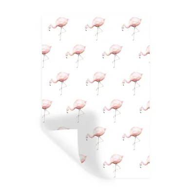Obrázok produktu pre MuchoWow® Nálepka na stenu - Plameniak - pastelové farby - vzor - 20x30cm - Samolepiaca a polohovateľná
