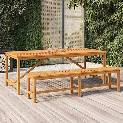 Imagen del producto de Banco de jardín de 180 cm, fabricado en madera de acacia maciza