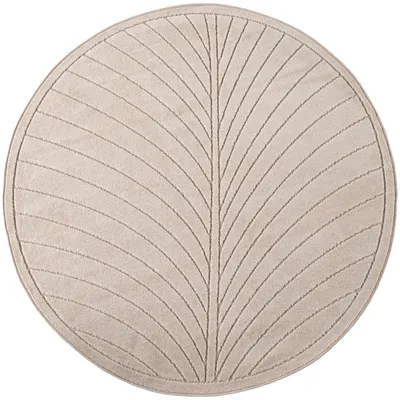 Image de Nova Yae tapis poils ras rond Ø 160cm beige
