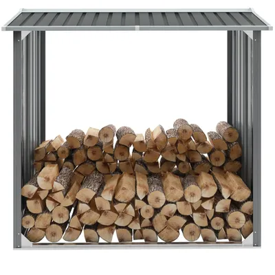 Produktbild von vidaXL Brennholzlager Verzinkter Stahl 172 x 91 x 154 cm Grau