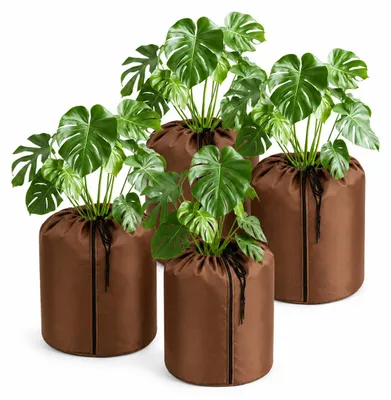 Image de Peviasot, protection pour racines de plantes, 50 x 45 cm, couleur marron. Protection contre le gel et protection hivernale pour plantes en pot, idéale pour le jardin, la terrasse et le balcon, Image générée par une IA