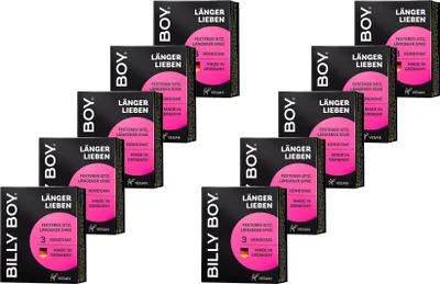 Produktbild von 30 (10 x 3er) Billy Boy Kondome Länger Lieben mit Ring - Standardgröße