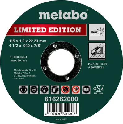 Produktbild von Metabo Limited Edition 115x1,0x22,23 Inox, 616262000