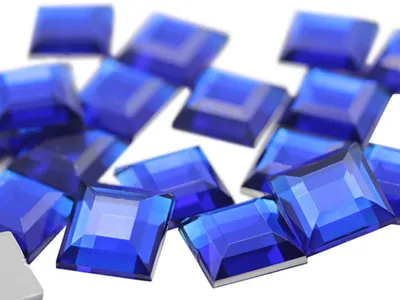 Acryl-Ziersteine, 15 mm, Blau Saphir, 30 Stück