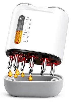 Produktbild von Elektrischer Kopfhautmassage, 4-in-1 Massage Kopfhaut mit Rotlicht, Blaulicht, EMS und Vibration, 6 ml Flüssigkeitsbehälter