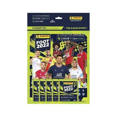 Image de AUTOCOLLANTS FOOT LIGUE 1 2021-22 : paquet de 5 pochettes + 1 album