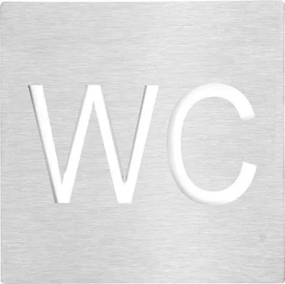 Zdjęcie produktu dla Znak WC 120x120 mm, polerowana stal nierdzewna