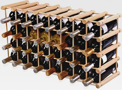 Produktbild von Weinregal 40 Flaschen, Kiefernholz Flaschenregal Flaschenständer, Weinständer Holzregal Vintage für Küche Bar