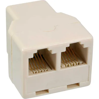 Produktbild von InLine Modular Verteiler, 1x RJ12 Buchse auf 2x RJ12 Buchse, RJ12 female, 2 x RJ12, Weiß