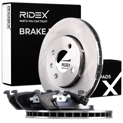 Produktbild von RIDEX Bremsenset Vorne Bremsscheiben Beläge Satz für VW Golf VII Schrägheck (5G1, BQ1, BE1, BE2) 256mm