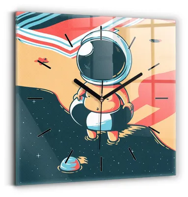 Obrázok produktu pre Wallfluent Hodiny - Sklenené Nástenné Hodiny - Tichý Quartz Strojček - Nástenná Dekorácia Spálňa Kuchyň - Čierna Ruky - 30x30 cm - Astronautenkind