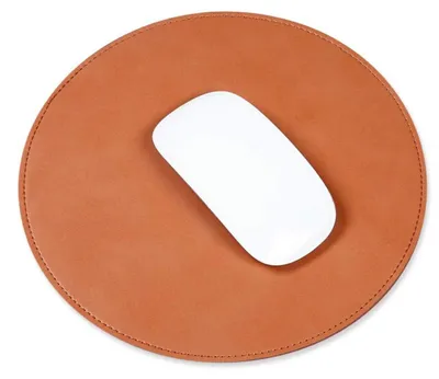 Immagine prodotto di Tappetino per mouse rotondo, effetto pelle, 220 mm, marrone, con base antiscivolo
