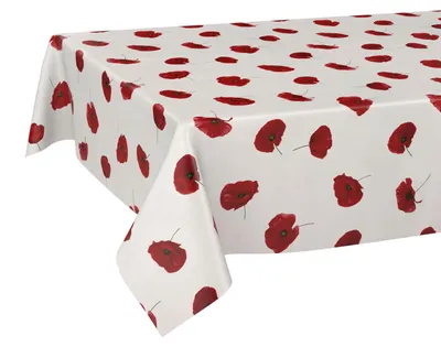 Tischdecke Wachstuch Blumen Weiß Robust Wasserabweisend Breite 140 cm Länge 100 cm, Hauptbild