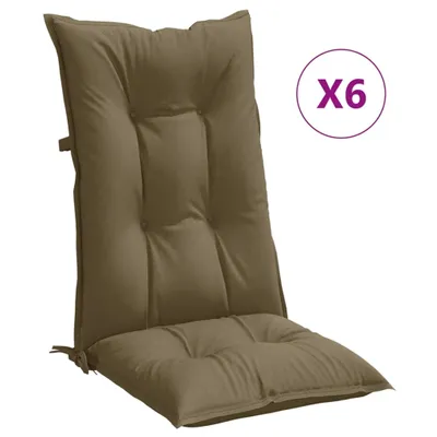 Produktbild von vidaXL Hochlehner-Auflagen 6 Stk. Melange Taupe 120x50x7 cm Stoff