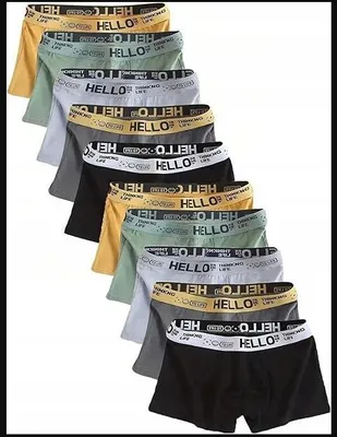 Produktbild von Herren-Boxershorts, Bequeme und atmungsaktive Unterwäsche, Mix-Farben, 10 Stück,3XL