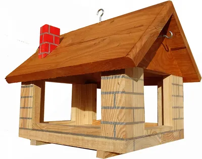 Produktbild von Vogelhaus Futterhaus zum Stellen oder Aufhangen B-360mm L-260mm H-260mm Impragniertes Holz