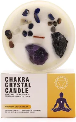 Produktbild von Chakra-Kristallkerzen. Solarplexus-Chakra-Kristallkerzen