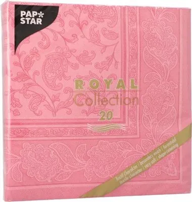 Produktbild von Servietten "ROYAL Collection" 1/4-Falz 40 cm x 40 cm rosa "Ornaments"