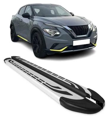 Image de 2019-2026 Nissan Juke II Marchepieds Latéraux pédale Aluminium Gris 2Pcs