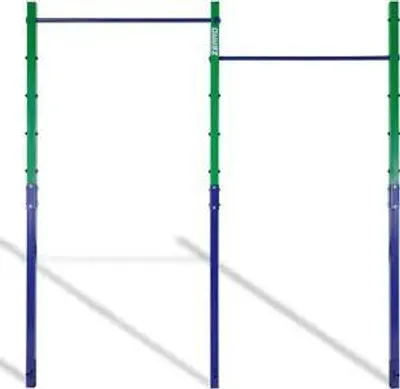 Produktbild von ZERRO 2 Stk. Reckstange Outdoor Turnreck doppelte Turnstange höhenverstellbar bis 150 kg Grün-Blau