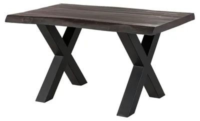 Produktbild von MASSIVMOEBEL24.DE Baumtisch Mango 160x90x77 grau lackiert / X-Beine anthrazit matt FREEFORM 5