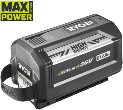Obrázok produktu pre RYOBI Lítiová batéria RY36B12A MAX POWER 36V 12Ah, Li-Ion batéria, Náhradná batéria, Batéria, Lítiová batéria s monitorovaním jedného článku