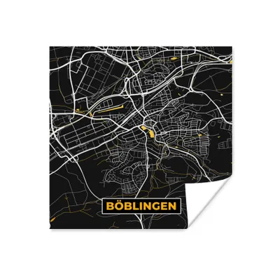 Produktbild von MuchoWow® Poster Schwarz und Gold - Stadtplan - Böblingen - Deutschland - Karte 75x75 cm - Wand Dekoration
