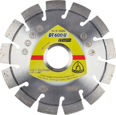 Produktbild von Klingspor DT 600 U Diamanttrennscheiben, 115 x 2,4 x 22,23 mm 13 Segmente 20 x 2,4 x 9 mm, Kurzverzahnung