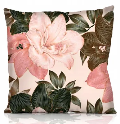 Produktbild von eStilex Velours-Kissenhülle Rosa Blumen 45x45