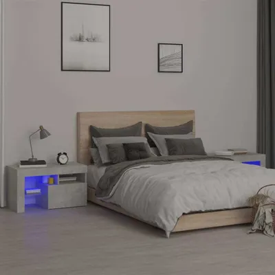 Obrázok produktu pre vidaXL Nočné stolíky 2 ks s LED osvetlením betónová sivá 70x36,5x40 cm