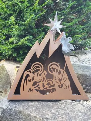 Produktbild von Edelrost Windlicht heilige Familie
