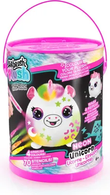 Obrázok produktu pre Canal Toys Airbrush Plush Neon Squish Pals Paint Can, Detská súprava na kreslenie, 6 rok / roky, Viacfarebný