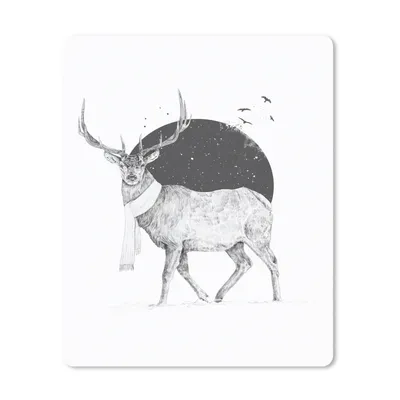 Produktbild von MuchoWow® Mauspad Mousepad Hirsch - Halstuch - Mond - Vögel 19x23 cm - Mousepads - Maus Mat - Pad - Mausunterlage - Mauspads - Spielen