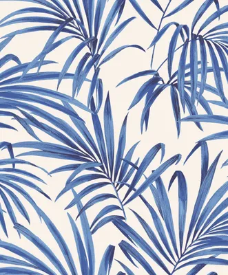 Produktbild von Masureel Tapete Blätter Blau - 631968 - 53 cm x 10.05 m
