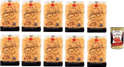 Produktbild von Radiatori Pasta di Gragnano IGP, italienische Hartweizennudeln, rauhe Oberfläche für perfekte Saucen, Vorratspack 10 x 500 g Familienpackung, authentischer Geschmack + Italian Gourmet polpa