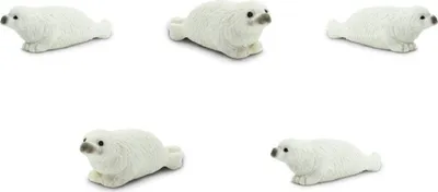 Produktbild von Safari - 351322 - Good Luck Minis - Glücksminis, Sattelrobbenbabies, ca. 3cm, PVC, 5 Stück