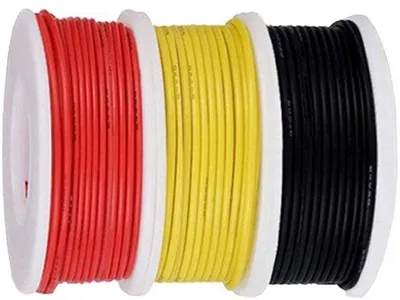Immagine prodotto di Kit cavi di collegamento 26 AWG, 300 V, isolati in PVC, tricolori, 7 m