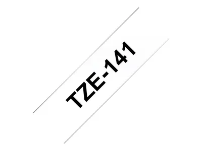 Produktbild von Brother TZE-141 Etiketten erstellendes Band Schwarz auf transparent