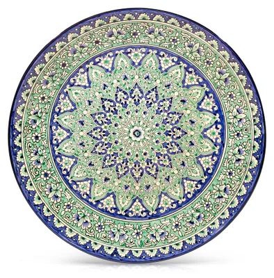 Produktbild von Lagan - KaraKalam blau-grün, Rischtan Keramik, Ø 42 cm Teller Handarbeit