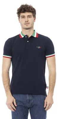 Produktbild von Baldinini Trend Herren Polohemd, Baumwolle, 100%, dreifarbiger Kragen, kurze Ärmel