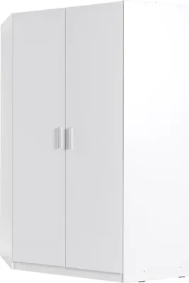 Obrázek produktu pro Rohová šatní skříň 117 cm FUNZA 5 - alpská bílá / lesklá bílá