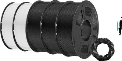 Immagine prodotto di SUNLU filamento PLA+, diametro 1,75 mm, temperatura di stampa 205-215℃, 2white2black