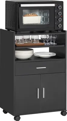Produktbild von SoBuy FSB09-SCH Küchenschrank Küchenwagen Rollschrank Mikrowellenschrank Servierwagen