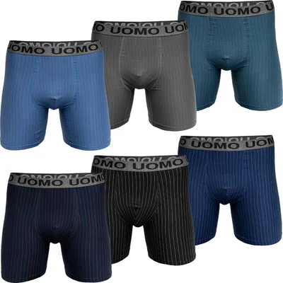 Produktbild von 4 oder 8 Herren Boxershorts mit verlängertem Bein ohne "Aufrollen" M-6XL Übergröße Unterwäsche Unterhose Retroshorts Bunt Langes Bein  3XL 4er Pack Farbmix 3