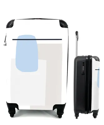 Produktbild von MuchoWow® Koffer Handgepäck Trolley Rollkoffer Kleine Reisekoffer mit 4 Rollen - Abstrakt - Geometrische Formen - Linienkunst - Cabin Size < 55x40x23 cm & 55x40x20 cm - Fotokoffer - Kabinenkoffer - Boardgepäck - Reise-Box - Reisekoffer - Reisegepäck - Koffer mit Bild - Trolley für Kinder