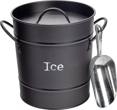 Produktbild von Harbor Housewares Vintage Eiskübel aus Metall mit Schaufel – Schwarz