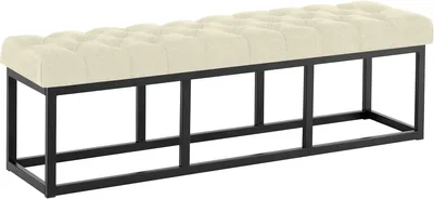 Produktbild von CLP Sitzbank Amun Stoff mit schwarzem Metallgestell creme Größe 150 cm