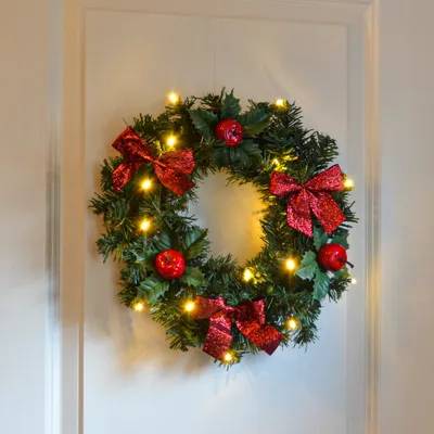 Obrázok produktu pre Vianočný veniec 28 cm + LED Haushalt- International